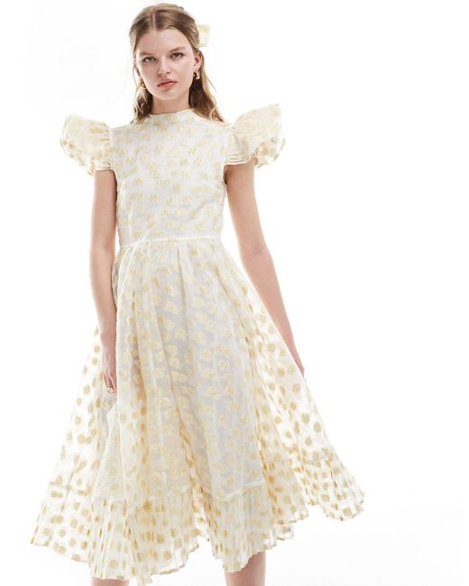 Sister Jane Natural Dream Textured Jacquard Midi Dress