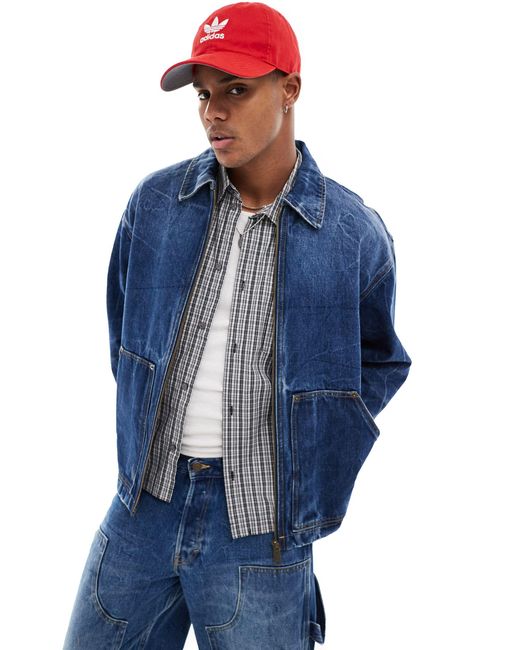 Weekday Blue Hill Co-ord Workwear Denim Jacket for men