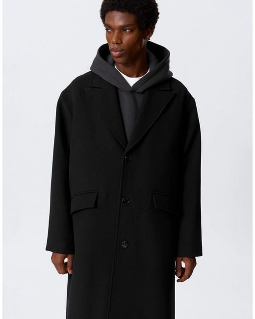 Weekday Black Wool Blend Coat for men