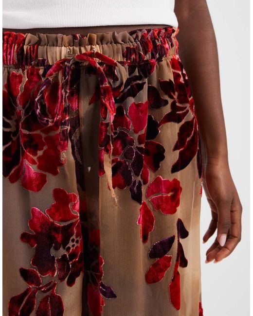 Free People Red Speak Now Lounge Pant