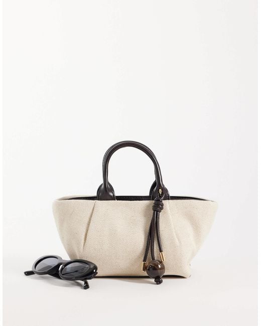 Mango Natural Small Structured Slouch Shoulder Bag