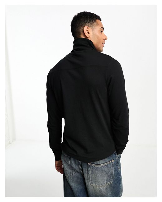 French Connection Black Roll Neck Long Sleeve T-shirt for men