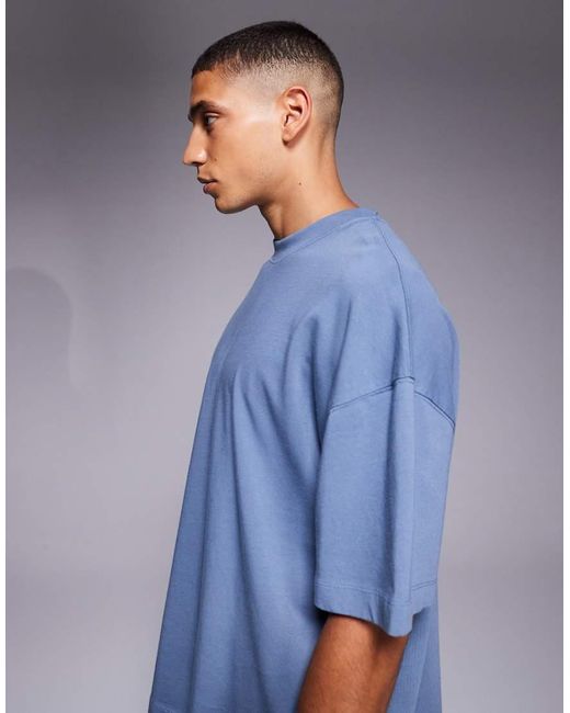 4505 Blue Icon Heavyweight Cotton Oversized T-shirt With Quick Dry Finish for men