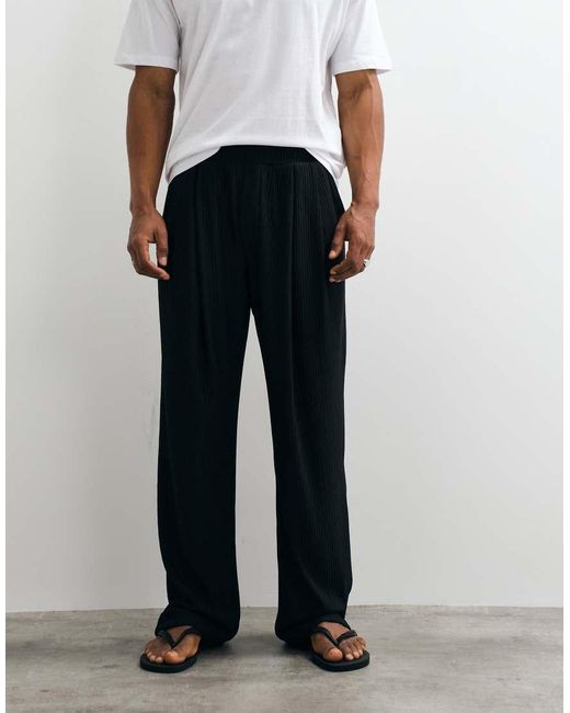 ASOS White Wide Log Pleated jogger for men