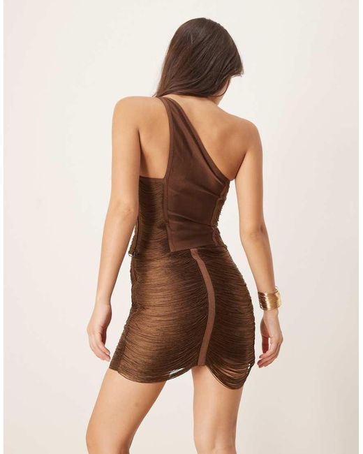 ASOS Natural Co-Ord Fringed Bandage Mini Skirt