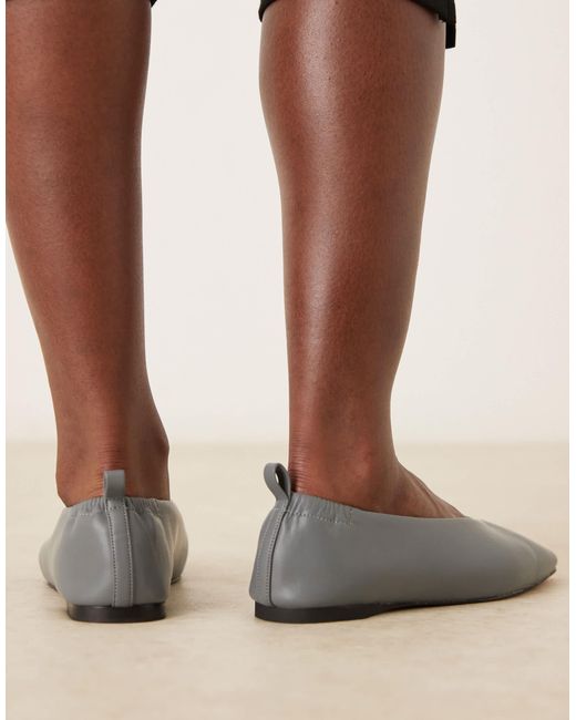 ASOS Black Leslie Square Toe Ballets