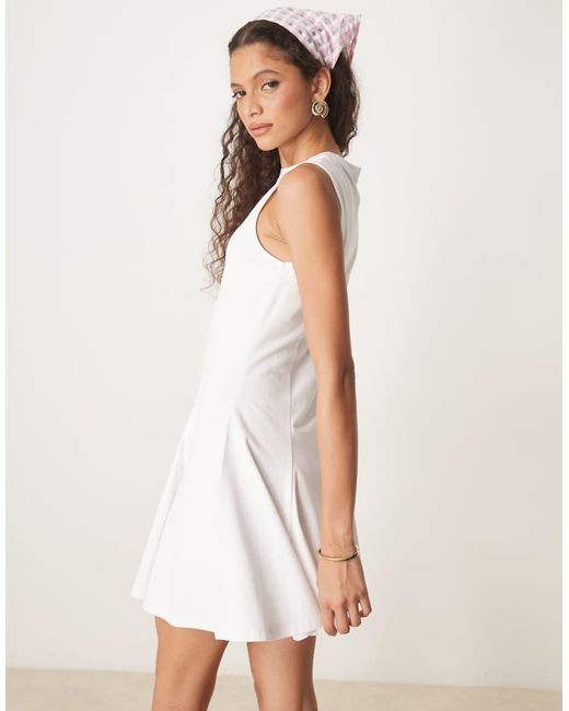 ASOS White Cotton Sleeveless Mini Sundress