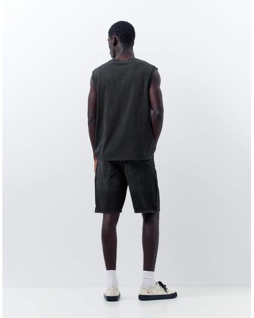 Pull&Bear Standaard Denim Bermudashorts in het White voor heren