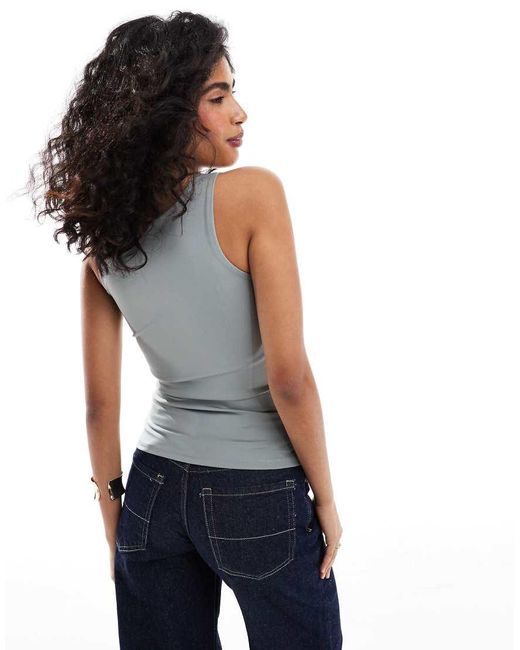 Vero Moda Gray 2 Way Square Neck Top