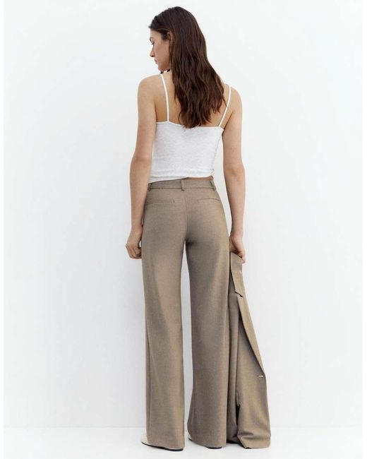 Pull&Bear Gray Tall Pants With Back Pockets