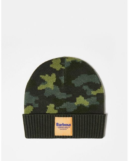 Barbour Green X Asos Exclusive Unisex Patch Logo Beanie