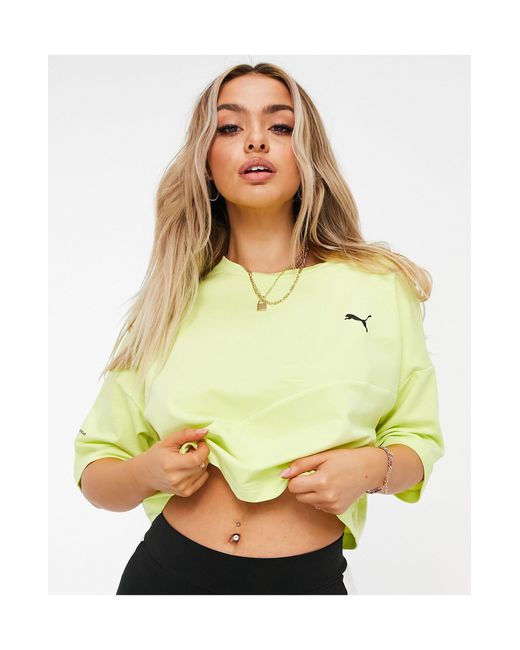 puma yellow crop top