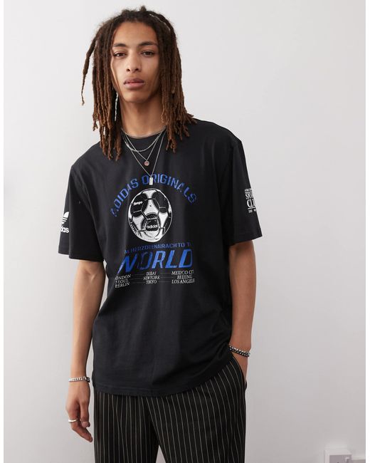 Adidas Originals Black Sport Unisex 90s Soccer T-shirt