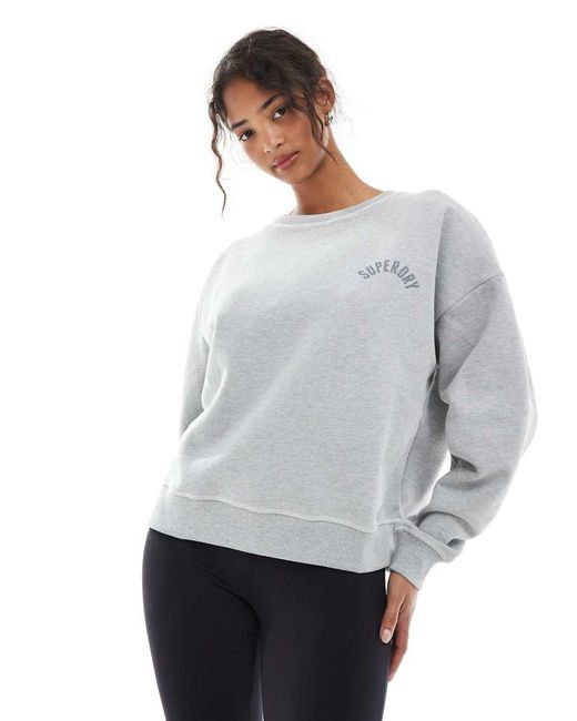 Superdry Gray Athletic Essentials Relaxed Printed Sweatshirt
