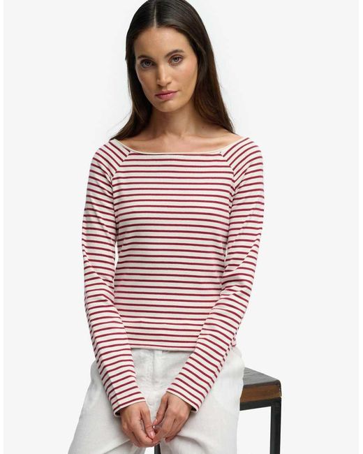 Superdry Red Bardot Off Shoulder Top