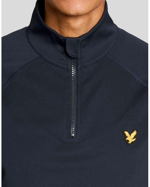 Lyle & Scott Blue Mid Layers Mesh Panelled Golf Course Midlayer for men