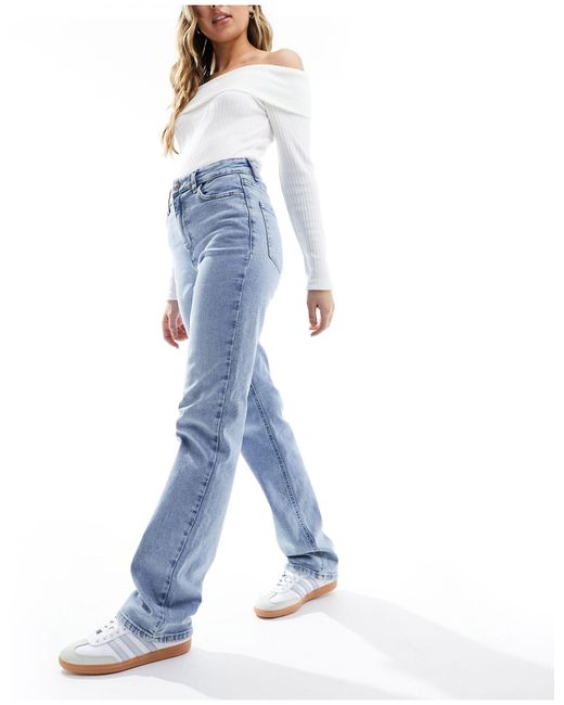 Pieces Blue Kelly High Waisted Straight Leg Jeans