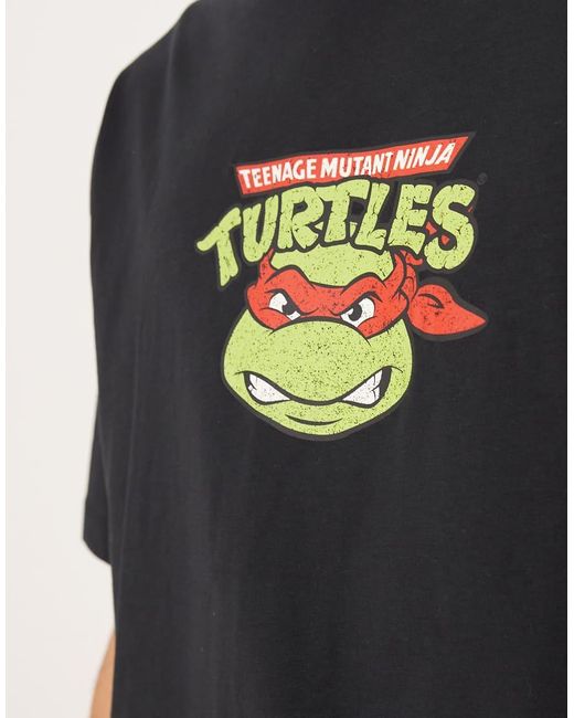 ASOS Black Oversized T-Shirt With Ninja Turtles Vintage Prints