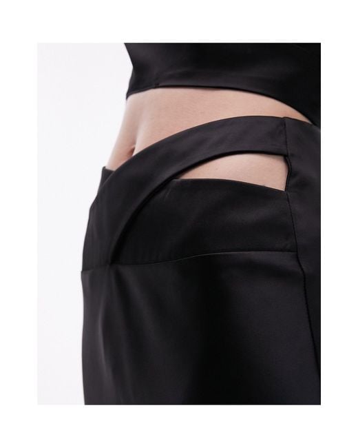 TOPSHOP Black Co-ord Satin Bias Maxi Skirt With Wrap Waist