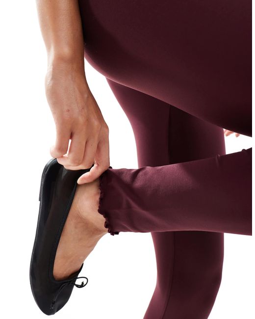 Miss Selfridge Purple Polyamide leggings With Lace Trim