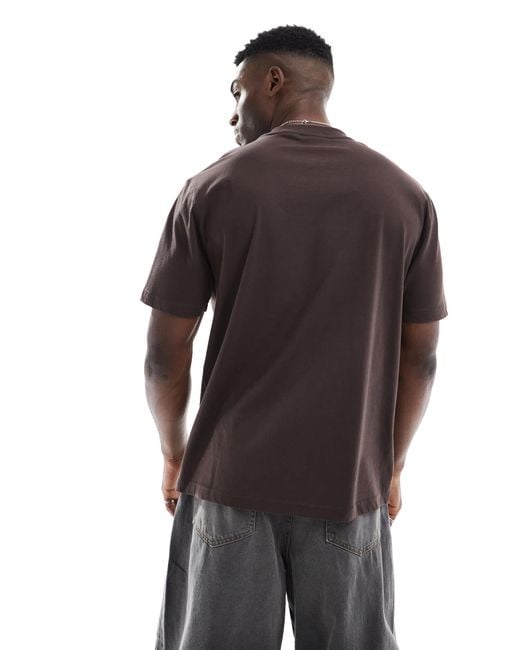 ASOS – basic-t-shirt mit relaxed fit in Brown für Herren