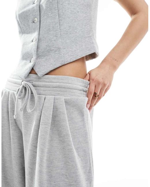Joggers Gris Claro Jaspeado De Pernera Ancha De Punto De (Parte De Un Conjunto) Vero Moda de color White