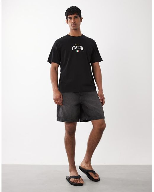 Jack & Jones Black World Cup Italy T-shirt for men