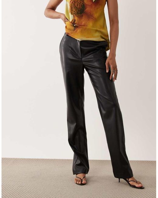 ASOS Black Tall Faux Leather Straight Leg Pants