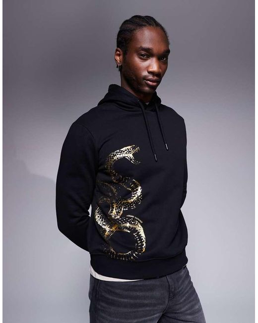 ARMANI EXCHANGE Blue Lunar Capsule Snake Hoodie for men