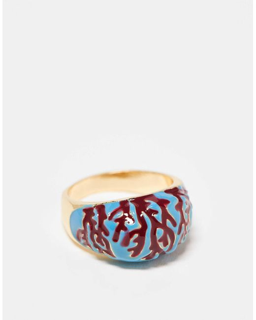 ASOS Blue – limited edition – er ring mit emailliertem korallen-design