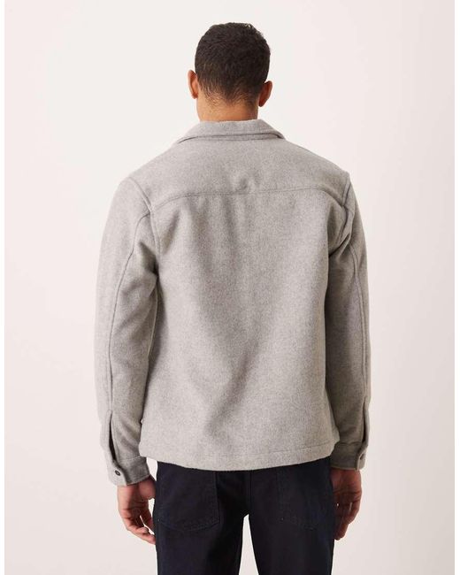ASOS Gray Wool Blend Overshirt for men