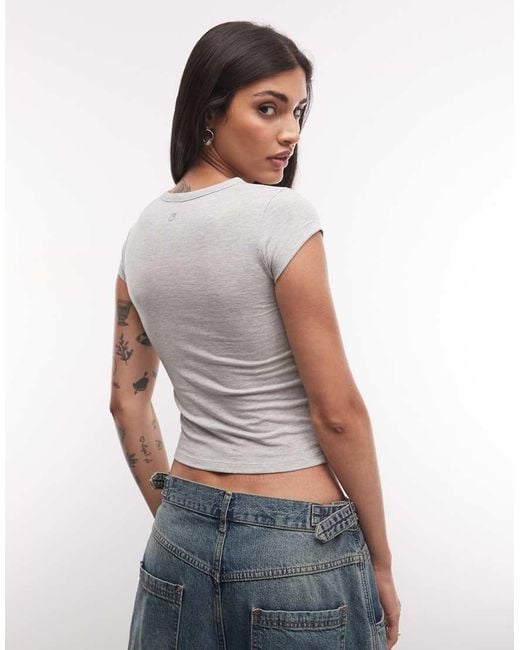 Collusion White Wrap-front Fitted Top