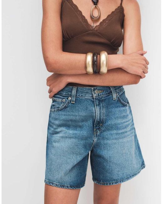 Levi's Blue High Waist Baggy Denim Shorts