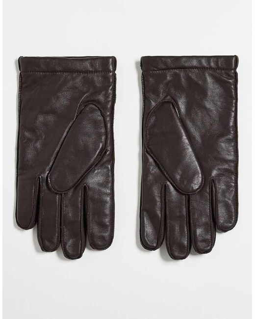 ARKET Black Premium Leather Gloves for men