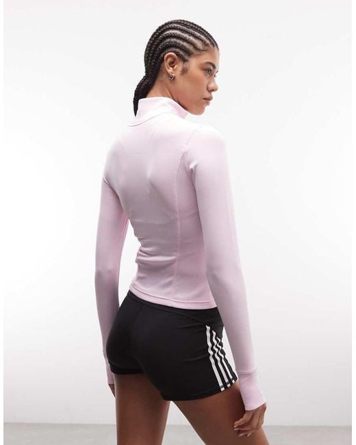 Adidas Originals Pink Adidas Training Workout Essentials Knitted Jacket
