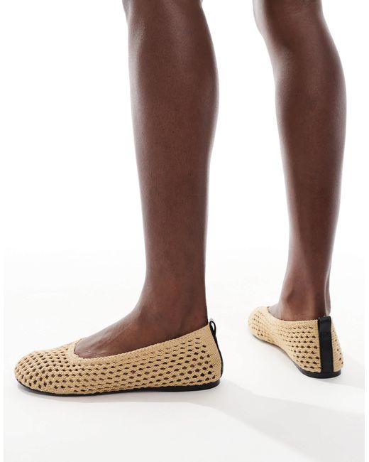 Bershka Blue – ballerinas aus bast