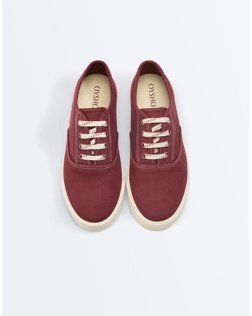 Oysho Purple Canvas Trainers
