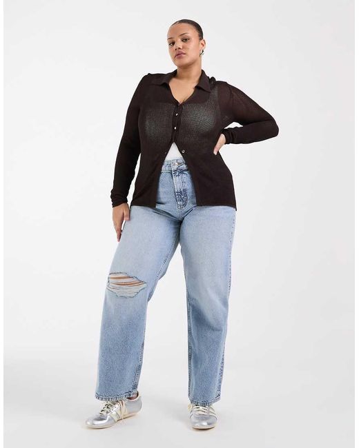 ONLY Black Crochet Cardigan