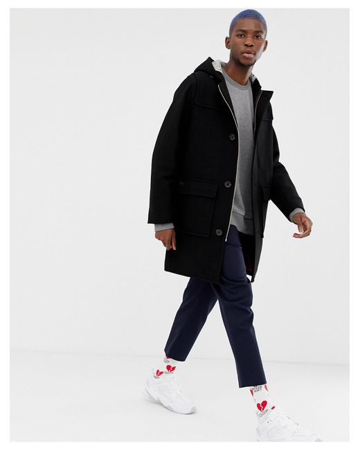 L!VE - Duffle-coat à capuche Lacoste pour homme en coloris Black