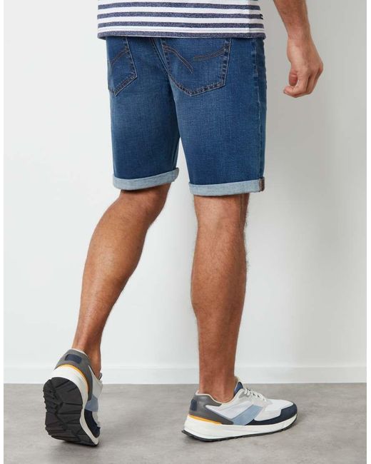 Threadbare Blue 'Edmonton' Turn Up Denim Shorts for men