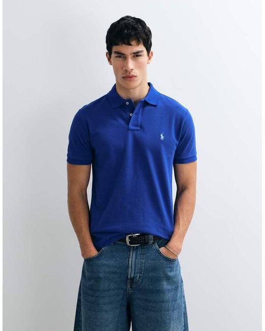 Polo Ralph Lauren Blue Slim Custom Knit Short Sleeve for men