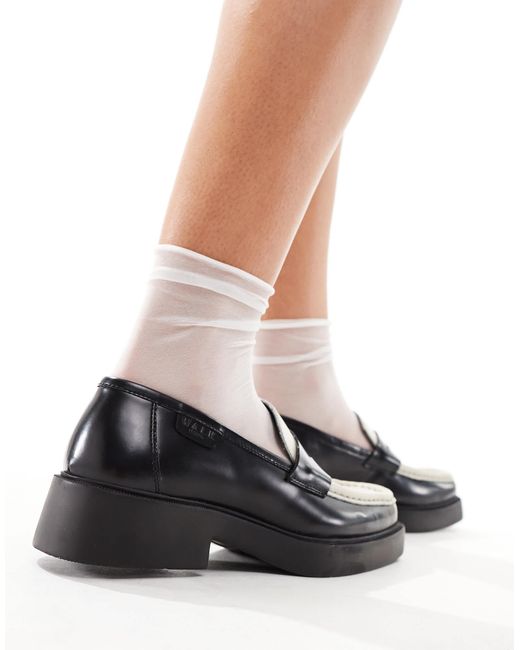 Walk London Black Taylor Saddle Loafer