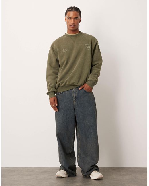ASOS – oversize-sweatshirt in Green für Herren
