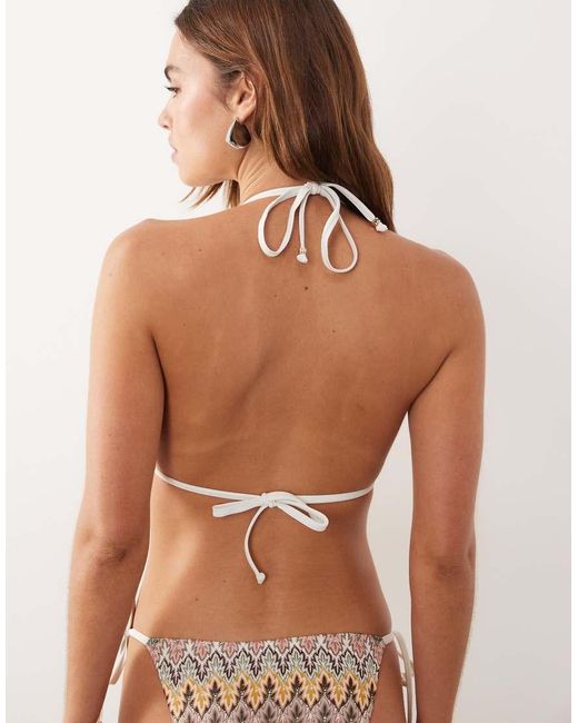 Accessorize Brown Triangle Bikini Top