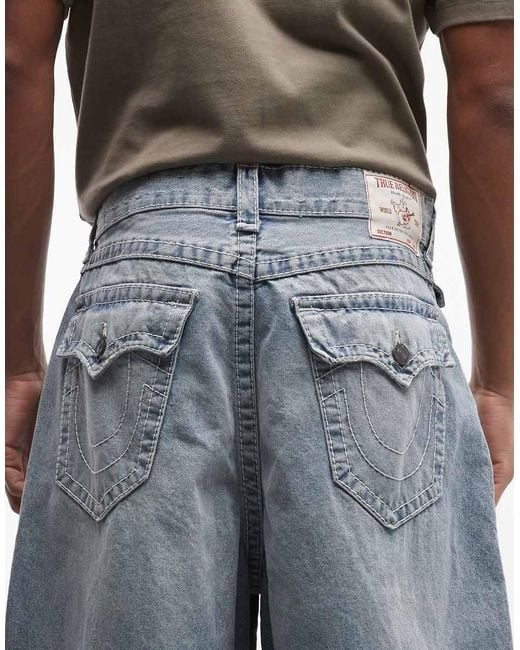 True Religion Blue Danny Barrel Leg Jeans for men