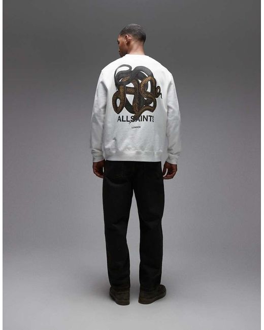 AllSaints Gray Reticulate Sweatshirt for men