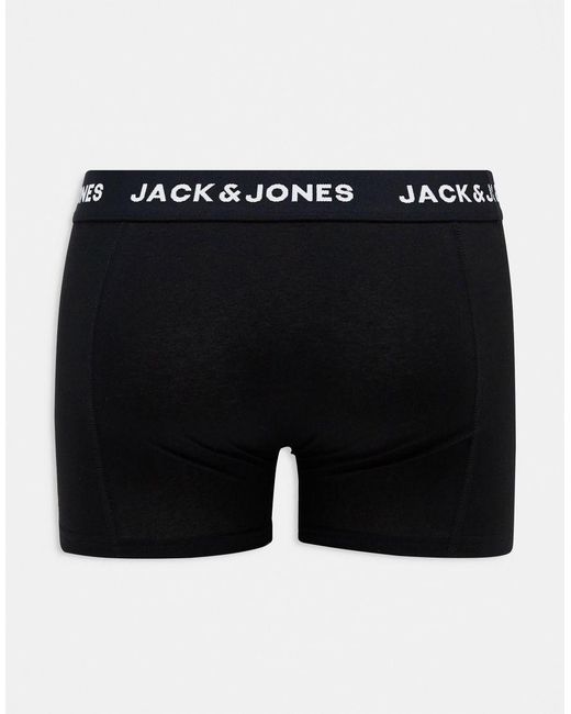 Jack & Jones Black 3 Pack Trunks for men