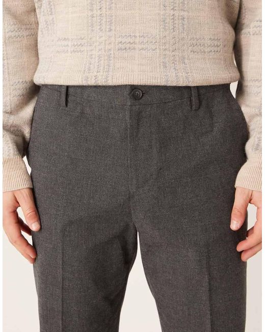 Mango Natural Tailored Tweed Trousers for men