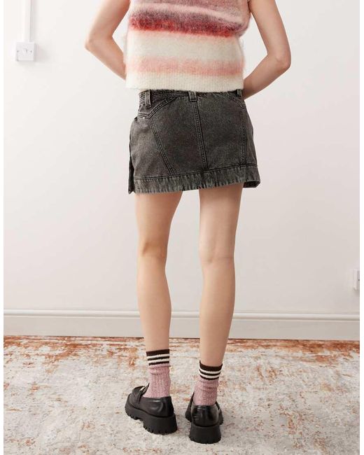 Reclaimed (vintage) Multicolor A-Line Denim Mini Skirt