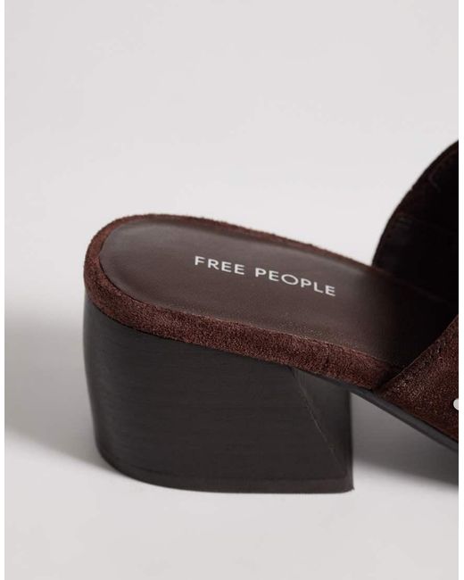 Free People Brown Mirage Mirror Embellished Heeled Sandals